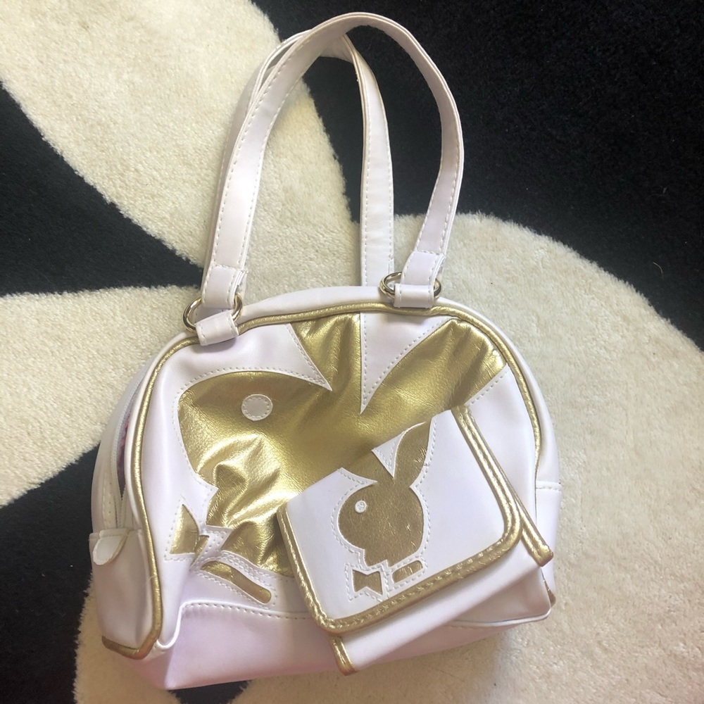 Playboy mini gold speedy with matching wallet